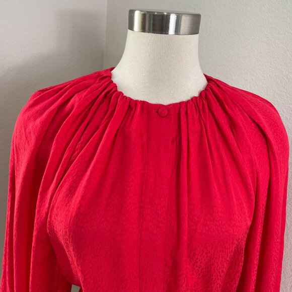 NEW Ted Baker London Womens Small Gathered Neck Tryniti Tie Front Blouse Shirt - Picture 12 of 13